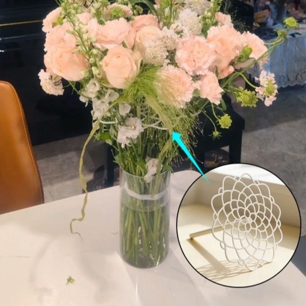 2SET Plastic Spiral Ikebana Stem Holder Convenient Decorative Flower Vase Holder Professional Flower Arrangement
