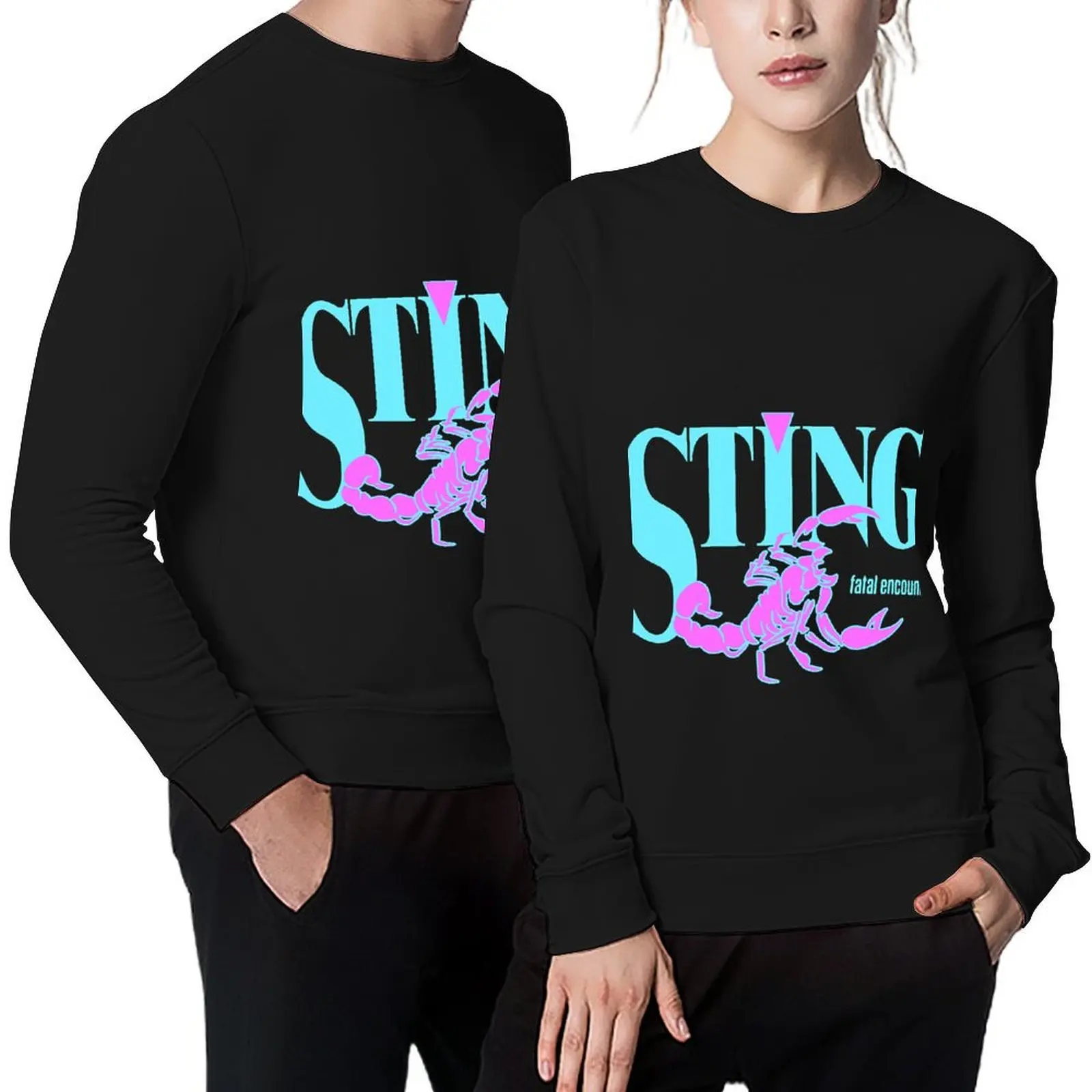 

STING - Fatal Encounter Retro 90's Design Pullover korean style clothes men's sweat-shirt set mens clothing hooded sweatshirt