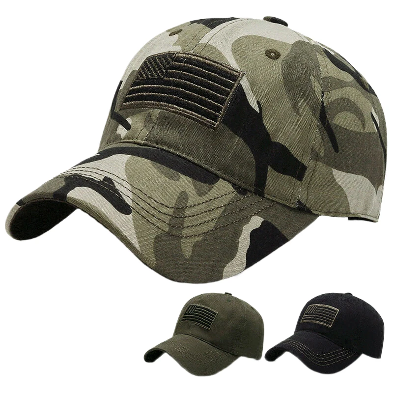 2024 New Designer Men\'s Military Tactical Baseball Cap Camouflage Bone Black Green Hunting Hats For Men Casquette Homme