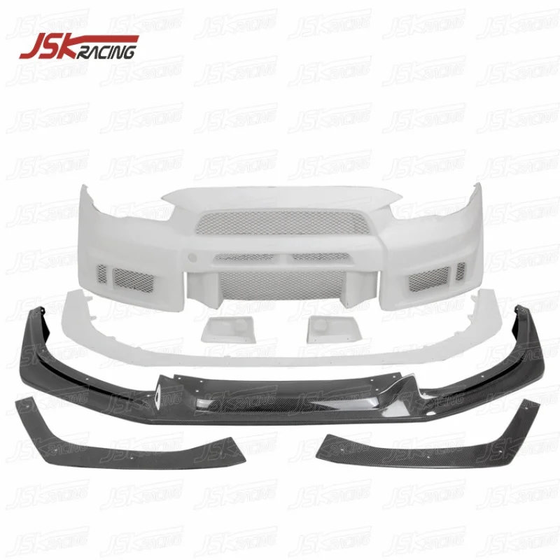 2014 VRS VER ULTIMATE STYLE HALF CARBON FIBER FRONT BUMPER For 2008-2015 MITSUBISHI LANCER EVOLUTION EVO X