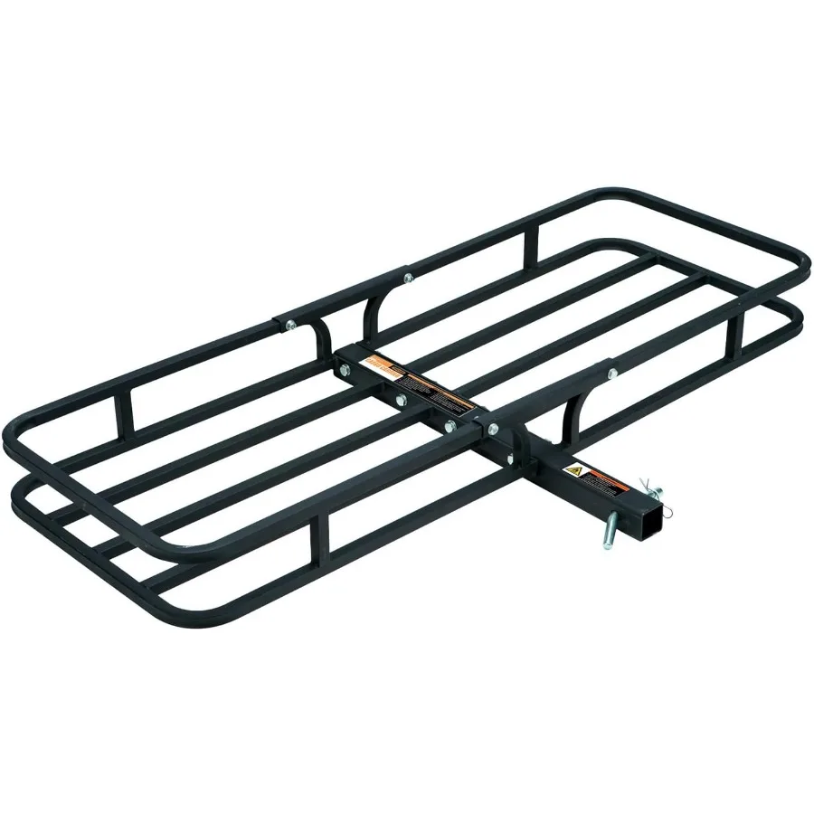

Heavy Duty Steel Cargo Carrier 500 LBS 53.5 x 19.5 x 4 Hitch Mount for 2 Receivers Compatible with Class III IV HeatResistant D