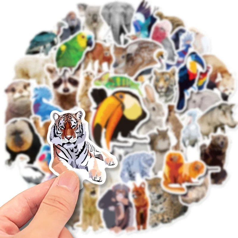 10/25/50pcs Rainforest Jungle Animal Stickers for Wall Decals Zoo Laptop Water Bottle Scrapbooking Luggage phone laptop helmet