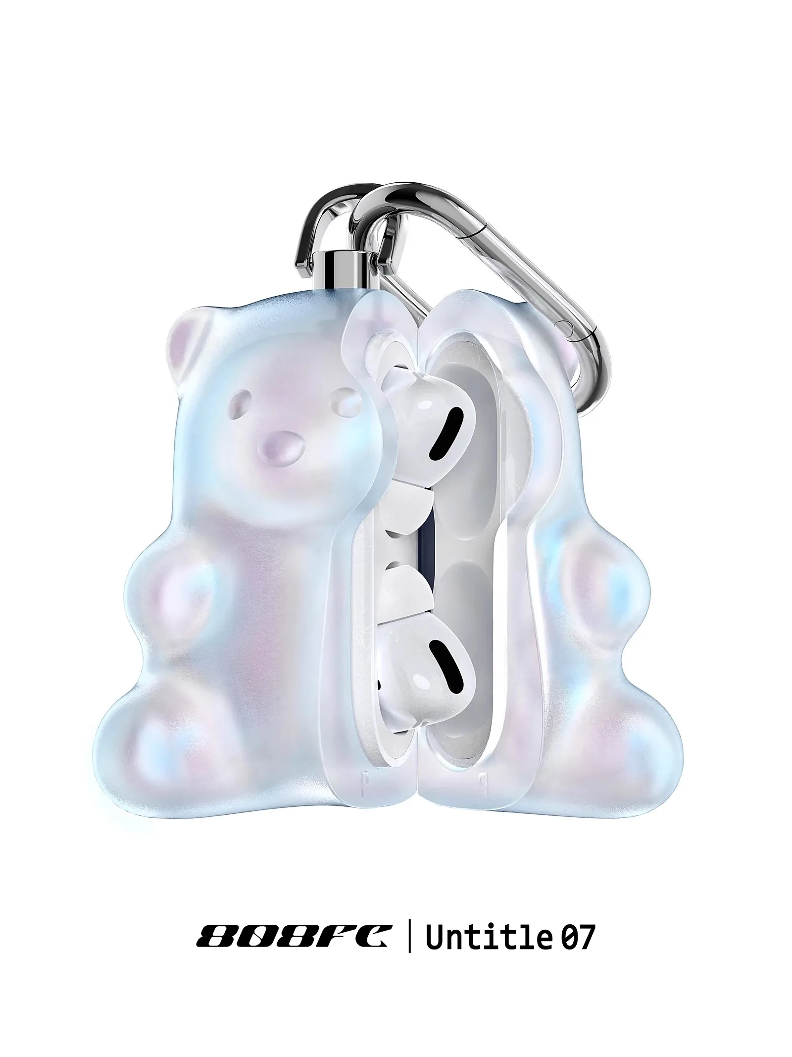 808FC Bear Headphone Case Transparent Hard Rubber Protective Cover AirPods Pro 2 Earphone Case Suitable for AirPods 3/4 Custom