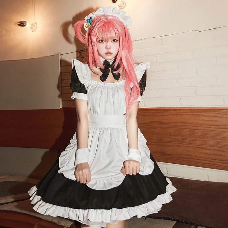 

Lonely Rock Maid Suit Cosplay Costumes Japanese Cute Cafe Maid Overalls Anime Cartoon Dress Ladies Lolita Party Show Clothing