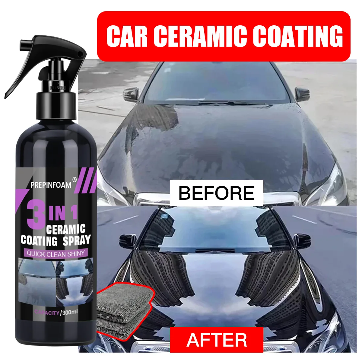 3-in-1 Automotive Nano-Ceramic Quick Hand-Spray Wax Crystal Plating Coating Agent
