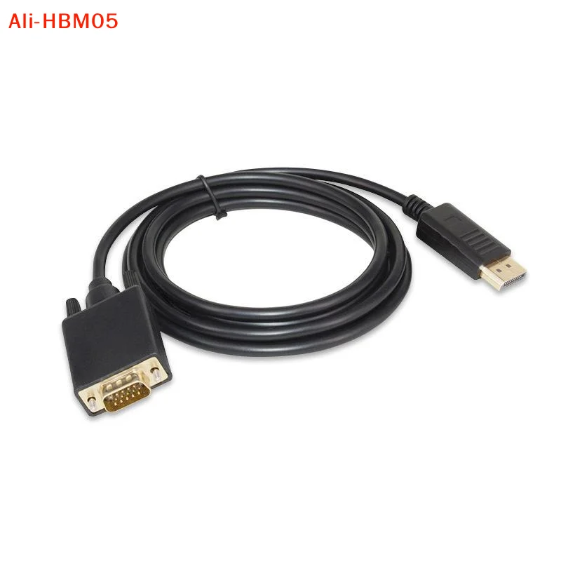 (HB05)1Pcs 1.8 Meters DP Male To VGA/DVI Cable Male Converter Gold-Plated Connector 1080p For Computer Desktop Laptop PC Monitor - view 5