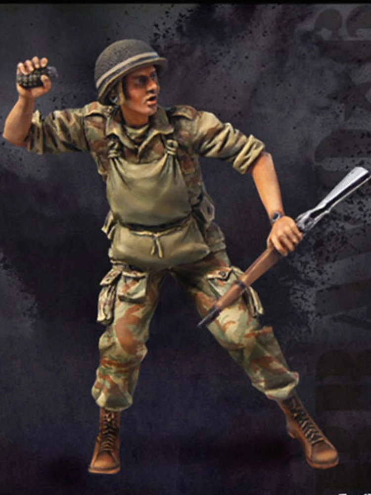 1:35 Vietnam War US Army Throwing Grenade  Resin Figure Kit DIY Toy Combination Transport Miniature Model Unassembled Uncolored