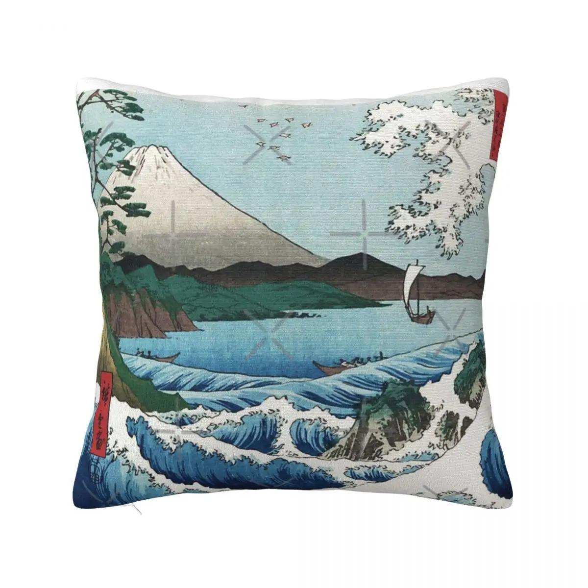 Hiroshige The Sea Off Satta Japan Pillow Cases Decorative Pillow Room Decorating Items Pillow Case Pillow Cover