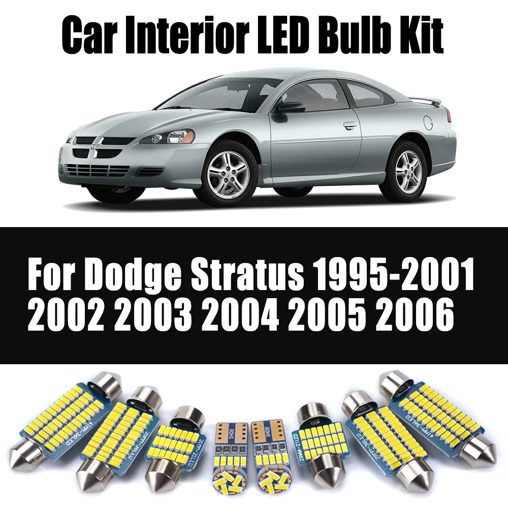 

LED Interior Dome Map Trunk Light Kit Car Reading Bulbs Canbus For Dodge Stratus 1995-2001 2002 2003 2004 2005 2006 Accessories