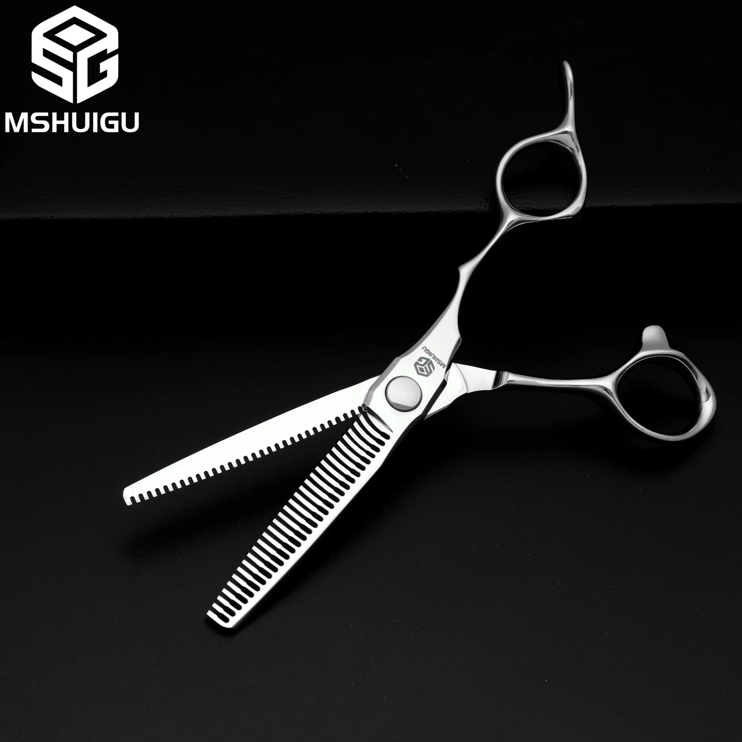 MSHUIGU Professionelle Haarstrukturschere, gebogene Klinge, kann Schere, Friseurschere, Werkzeugzubehör, Japan vg10 Stahl, 15,2 cm verschiebbar – Detail 34