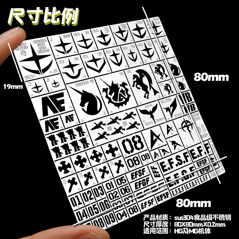 Model Craft Tool Spraying Auxiliary Ruler Mecha leaky spray plate GM EFF Number and lcon Stencil