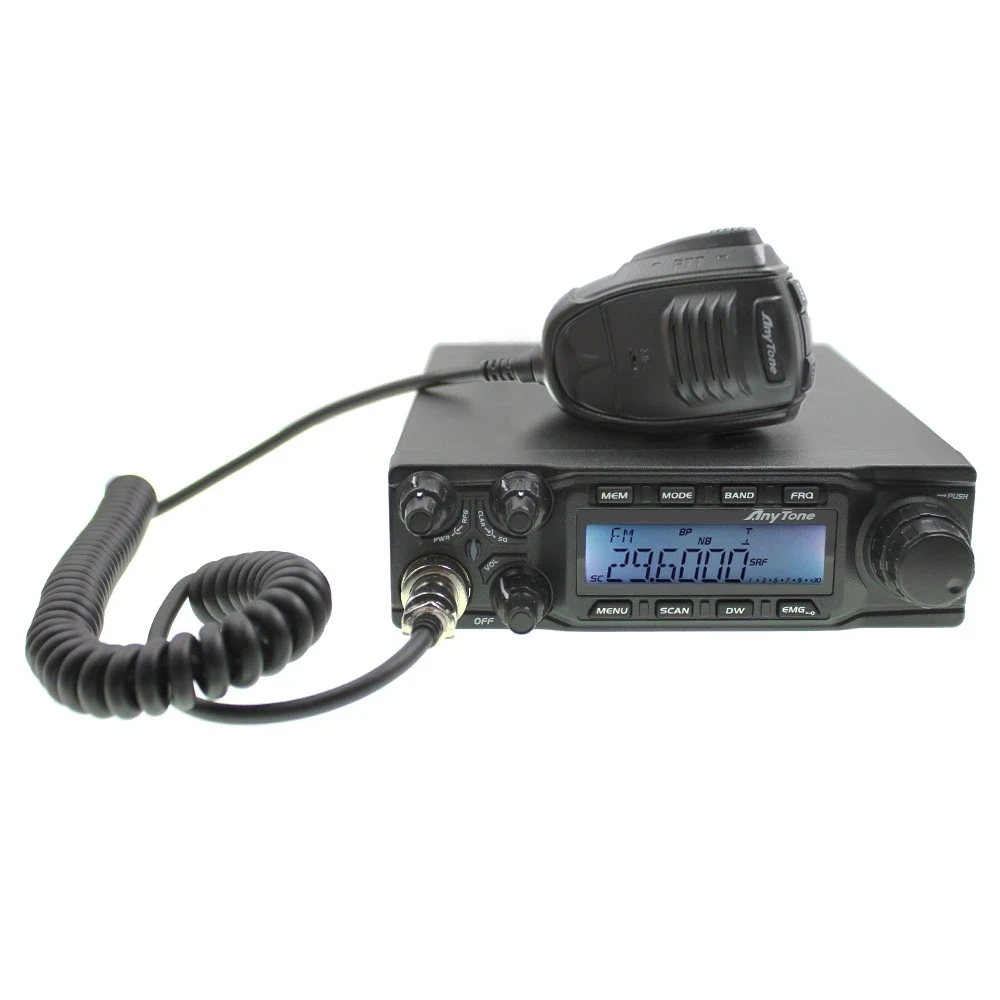 Hot Sale CB HF Radio ANYTONE AT-6666 28.000 - 29.699 MHz 40 Channel Mobile Transceiver AM/FM/SSB LSB 10m Radio Transceiver