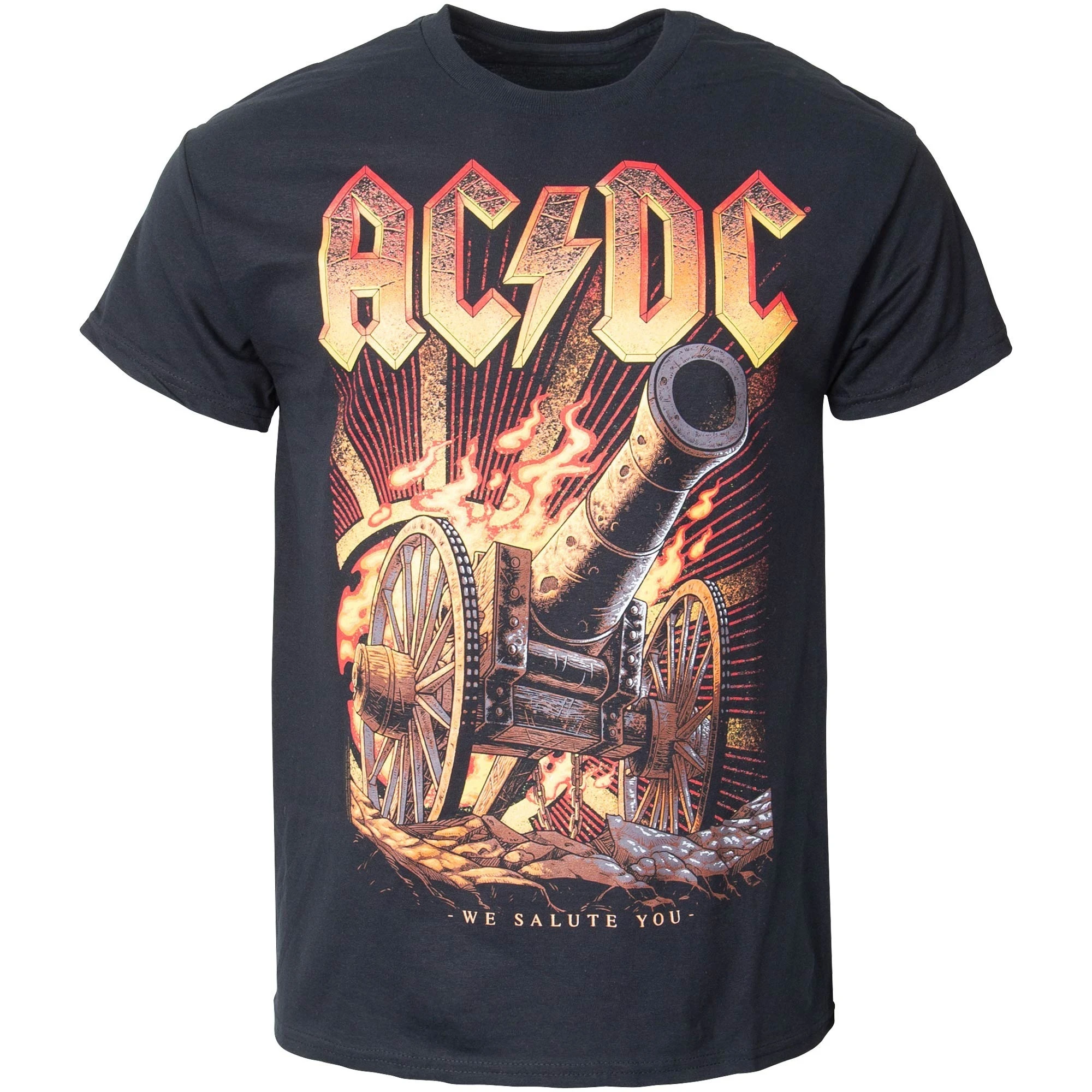 

ACDC Burning Salute T-Shirt Men's and Women's Short Sleeve Vintage Rock Band Tops Trend Brand T-shirt Summer Men Clothing