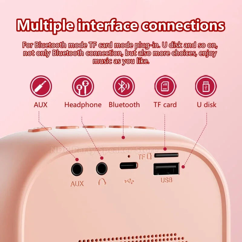 カラオケスピーカーマイク 360 度サラウンドサウンド RGB モードミニマイク家族歌子供のギフトスピーカー Bluetooth