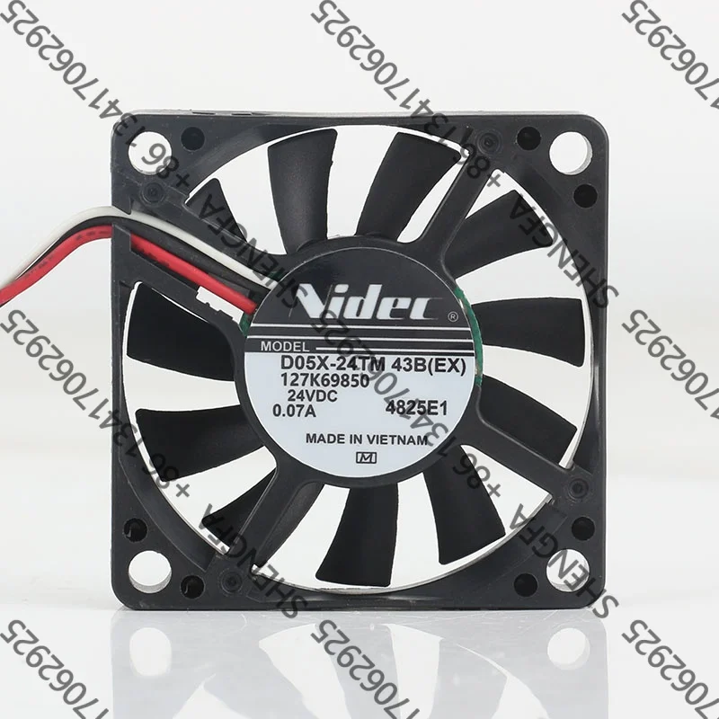 cooling fan New Nidec 5V 12V 48V AC EC 5010 50X50X10MM 5CM 3-wire ultra-thin game console chassis D05X-24TM 43B (EX) DC24V 0.07A