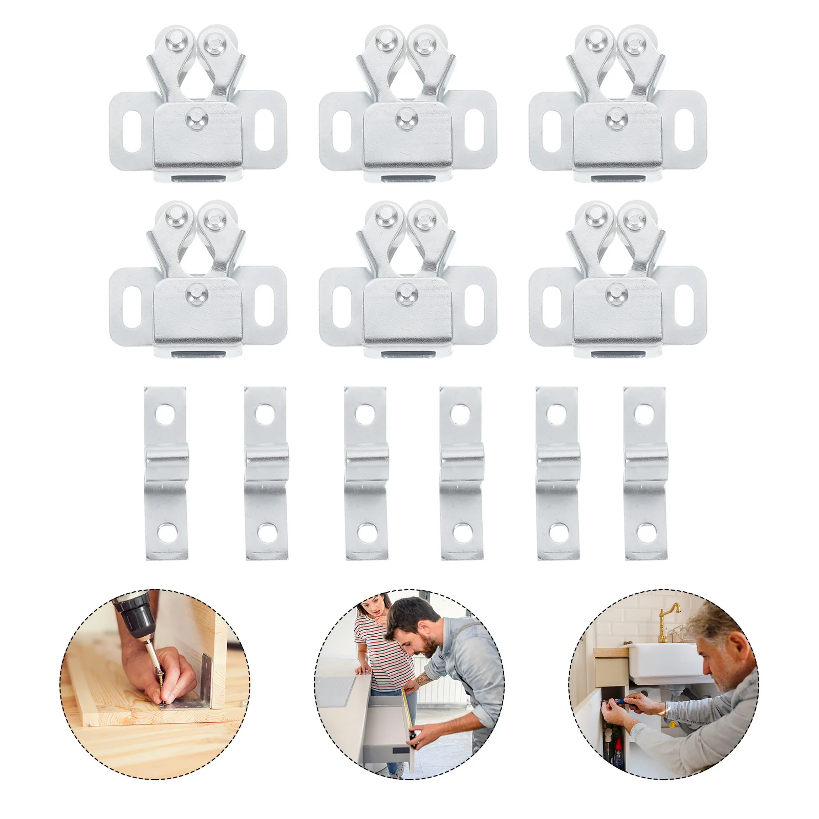 

20 set Bead Roller Catch Heavy Duty Cabinet Cupboard Drawer Door Closure Lock Smooth Buckle For Wardrobe Cabinet Door Clamp