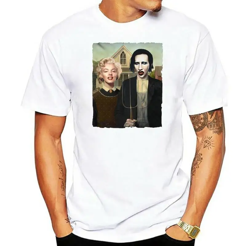 

Marilyn Monroe t-shirt, Manson t-shirt, American Gothic, Funny, Glamour, Pinup 2024 New Fashion T Shirt Men Cotton