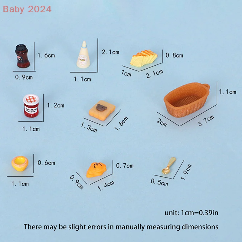 1/12 دمية محاكاة الخبز المربى سلة مجموعة مصغرة المطبخ الديكور دمى اكسسوارات المنزل لعبة