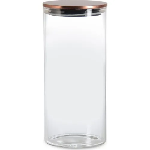 ISOSCELES Bronze Color Metal Vacuum Lid Borosilicate Glass Jar 1400 ml