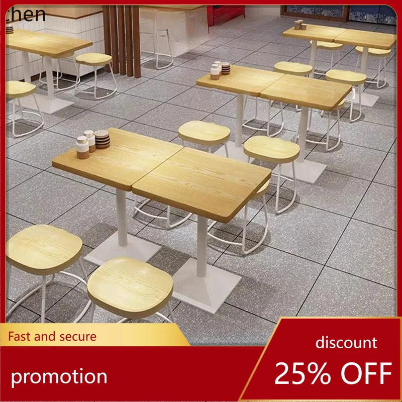 

LXC Simple Hot Pot Restaurant Dining Table and Chair Set Long Table Stool Fast Food Restaurant Marble Rock Plate Dining Table