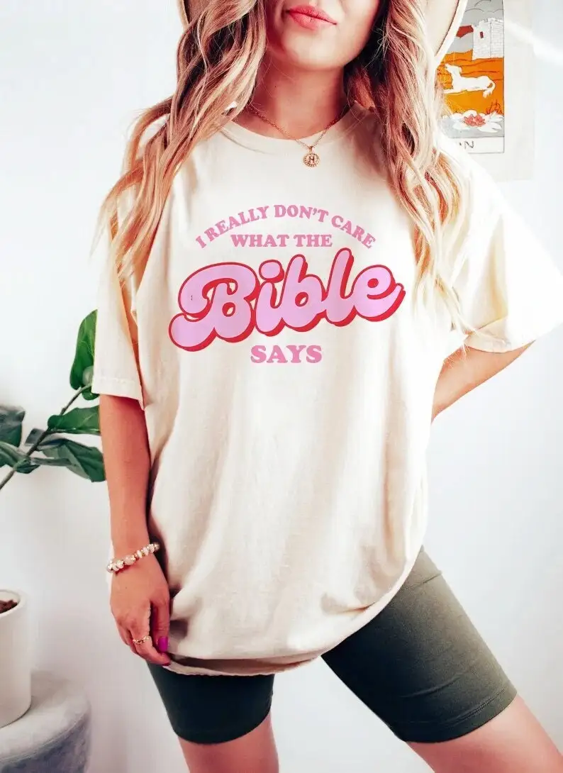 Мне действительно не нужно, что в Библии сказано, футболка агностика, Религиозная свобода, активность, свободный ретро