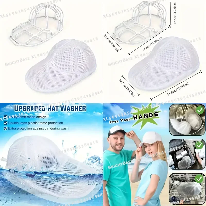 Hat Cleaning Cage for Washing Machine Mesh Bag Protector Cap Washer Frame Laundry Accessory Hat Rack Sold Separately