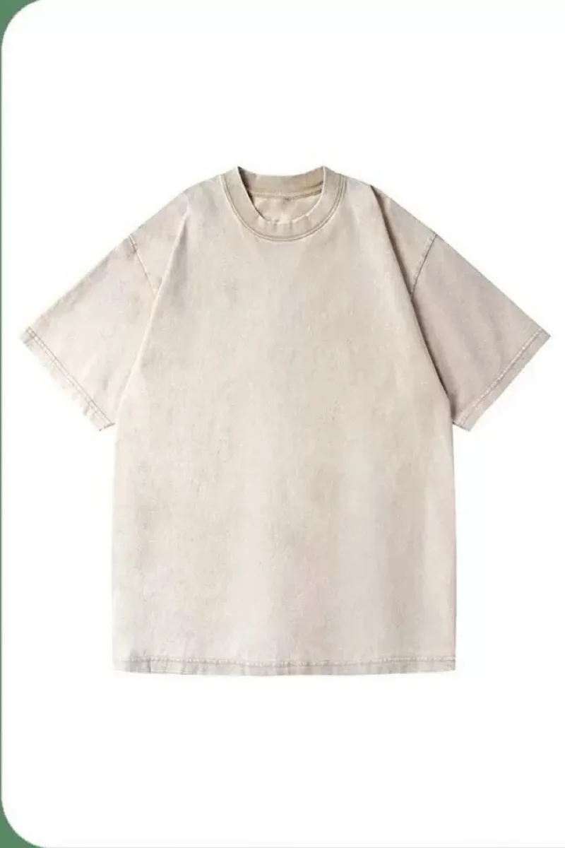 

Cross‑border Hot Sale Washed Solid Crew Neck T‑shirt Plus Size Oversized Heavyweight Casual Basic Short Sleeve Tee Unisex