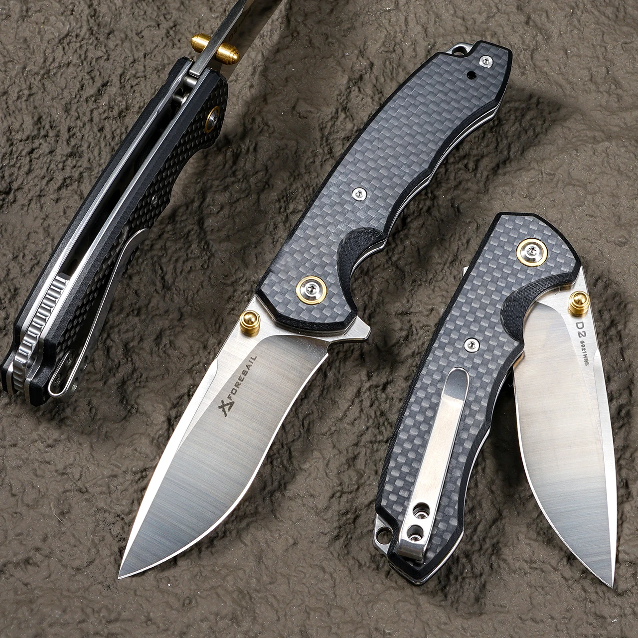 

FORESAIL High Quality Folding pocket knife. D2 Steel Pocket Knife,carbon fiber Handle,Outdoor Camping Hunting EDC Folding Knife