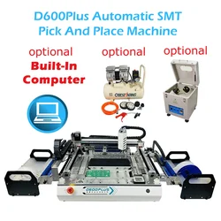 D600Plus 6 teste 68 bit Desktop completamente automatico SMT Pick And Place Machine Chip Mounter con compressore d'aria e pasta saldante