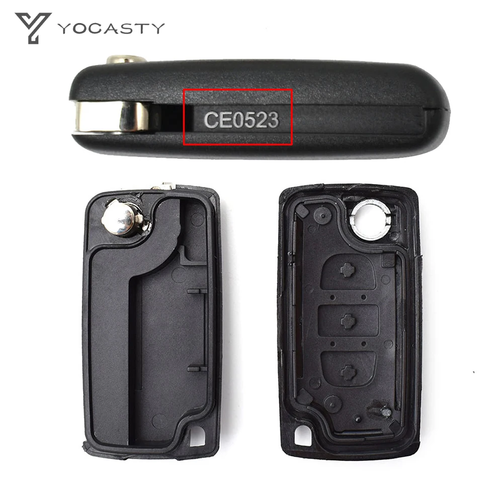 YOCASTY For Citroen C2 C3 C4 C5 C6 Xsara Berlingo For Peugeot 207 307 308 407 607 807 Flip Remote Car Key Shell Case HU83 VA2