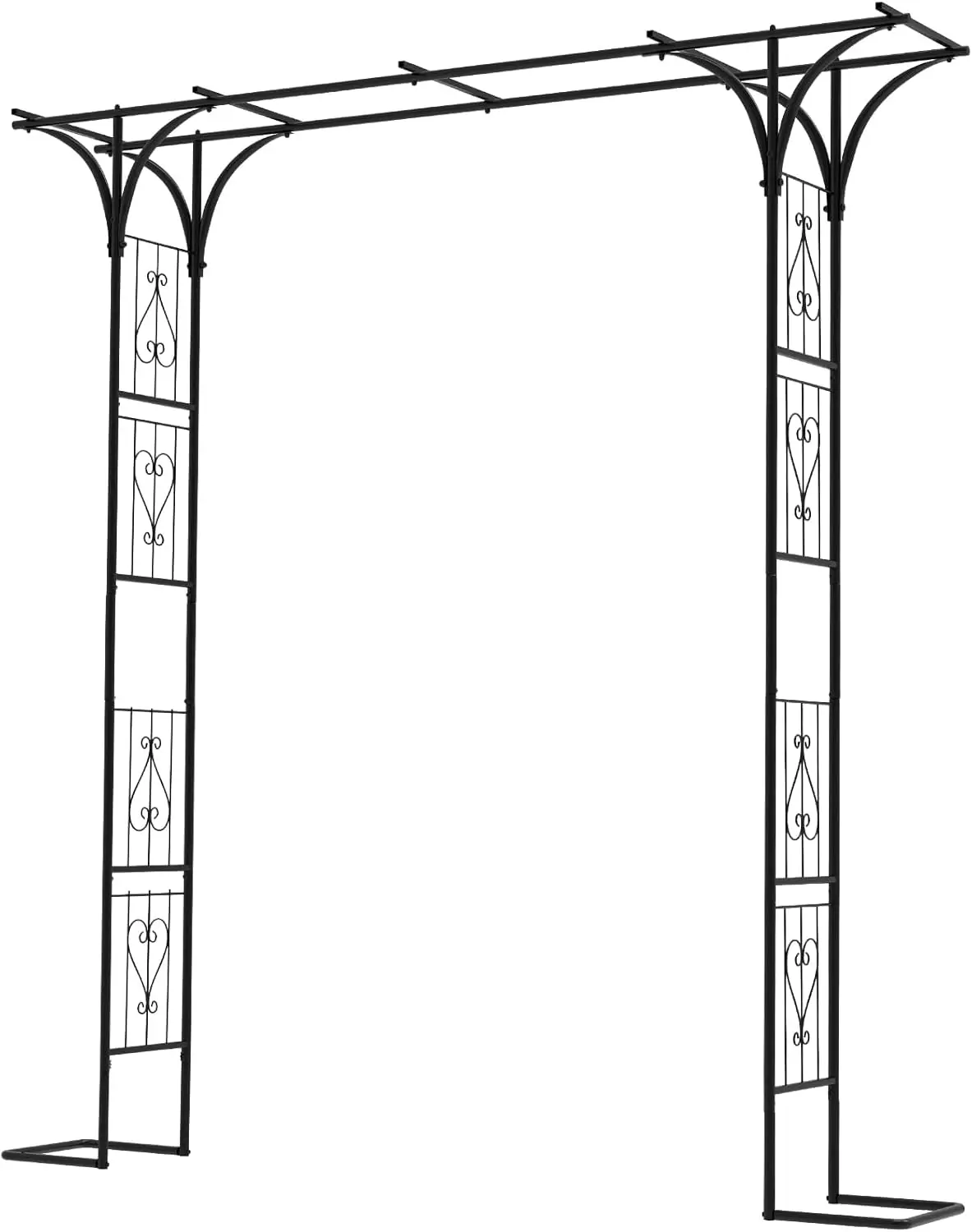 Garden arched branches with ground stakes, steel frame support grid frame