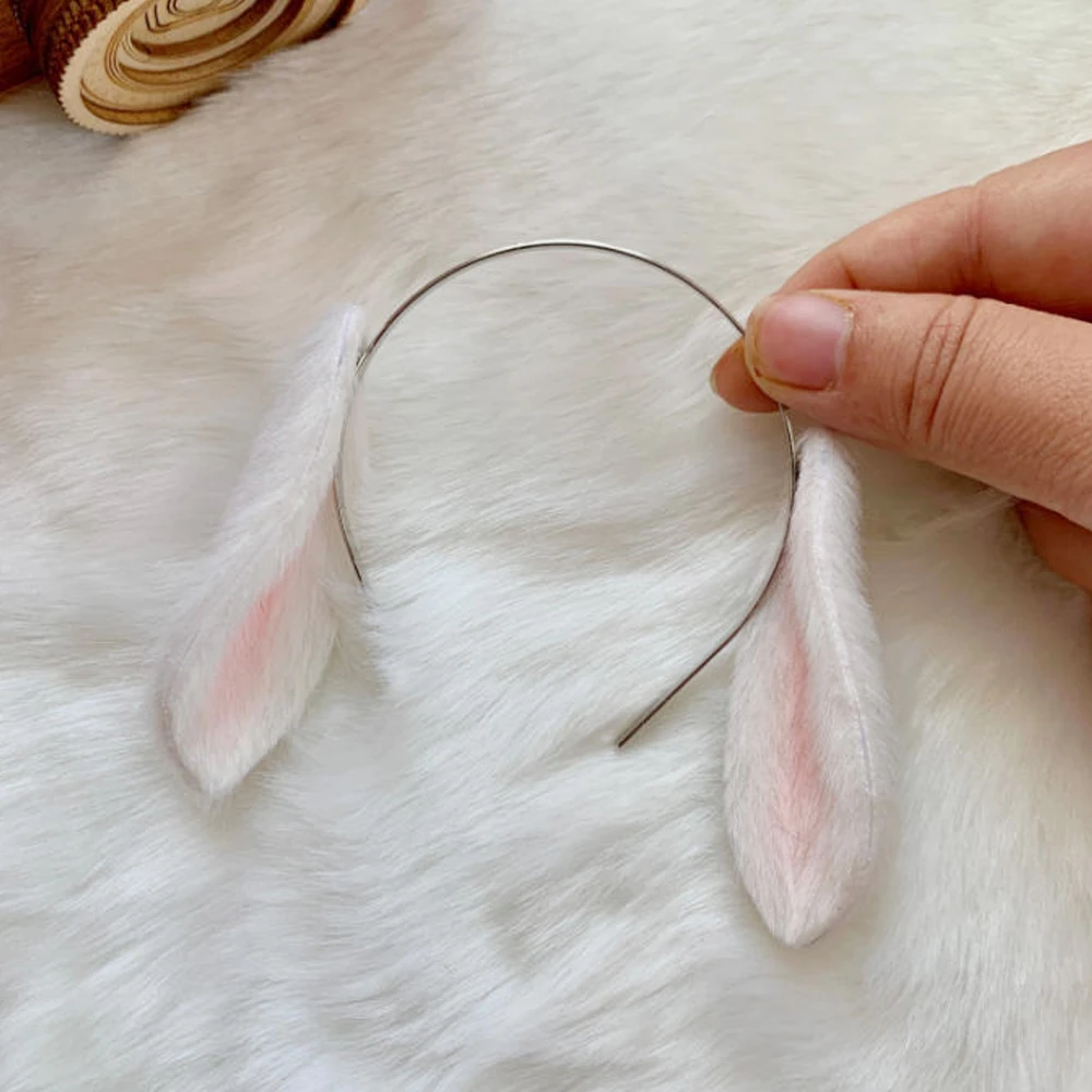 

D09-P331 children handmade toy 1/6 1/4 1/3 MSD MDD bjd doll Accessories cute animal pink white rabbit ear tail