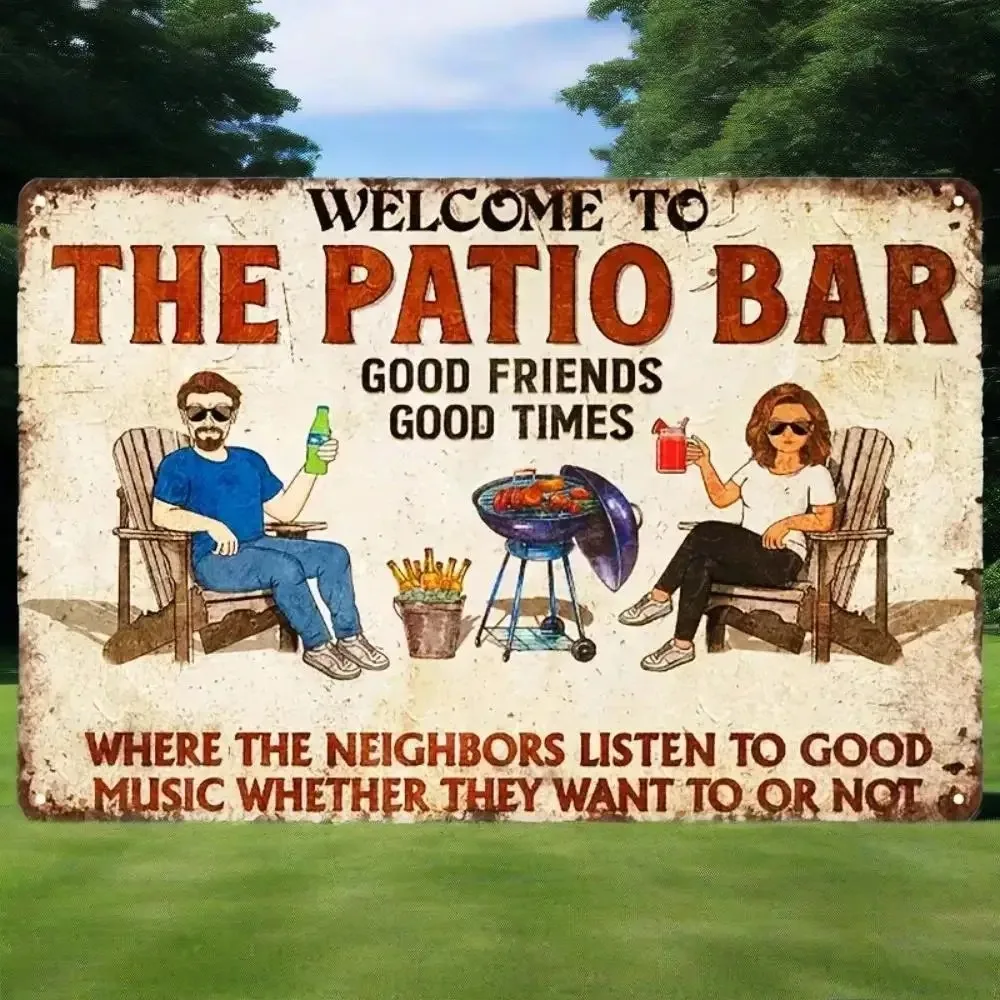 RETROPATIARTZ Vintage Metal Pub Sign, Retro Wall Decor for Patio Bar Garden Home