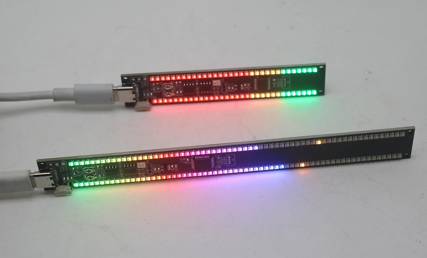 TYPEC USB 64 LED Stereo Music Spectrum Display Audio Level Indicator Full Color RGB Music Rhythm Light Atmosphere Lamps VU Meter