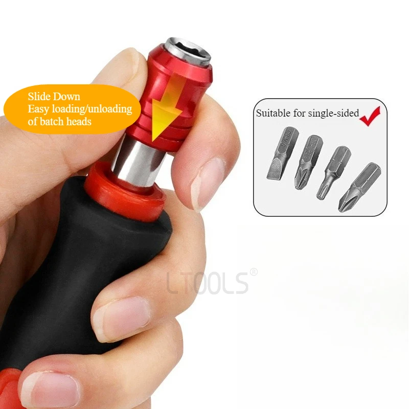 

Отвертка с автоматической блокировкой, соединительная ручка, быстроразъемный магнитный держатель бит, сменная отвертка с шестигранным хвостовиком 6,35 мм