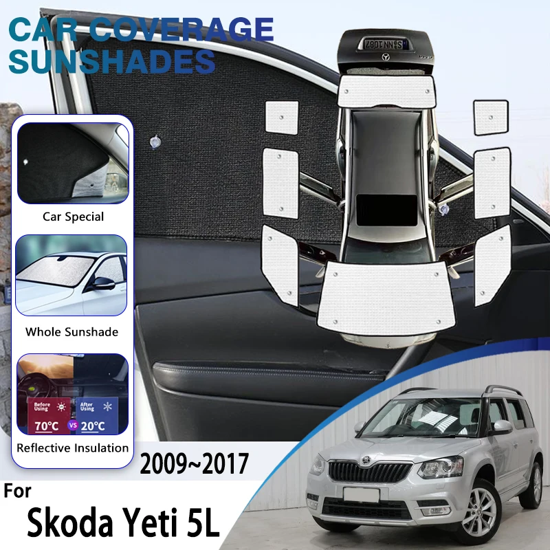 

Car Full Covers Sun Visor For Skoda Yeti 5L 2009~2017 Car Cover Windows Visor Auto Windshield Sun Protection Anti-UV Accessories