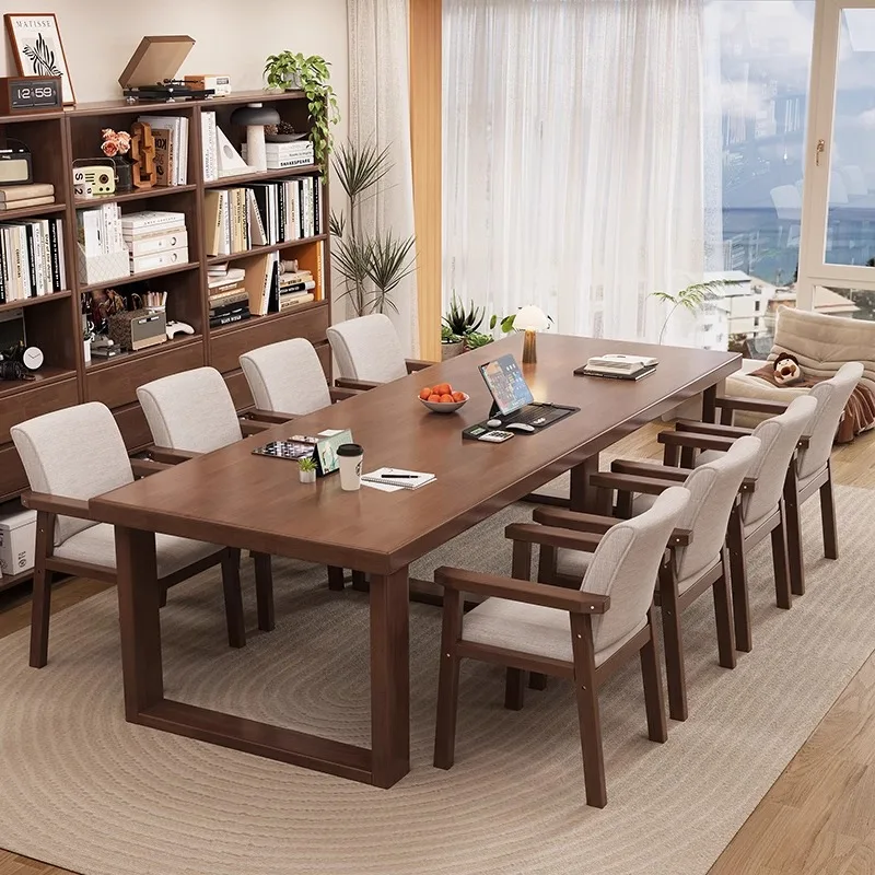 Solid wood conference table Long table Simple modern commercial workbench Household large board table