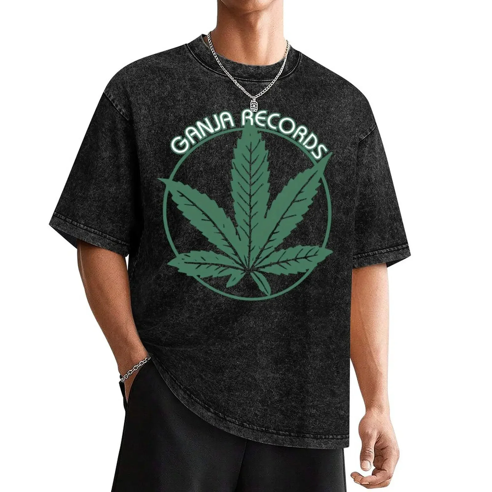 Ganja Records Logo T-Shirt custom t shirt blanks boys whites man t shirt shirts men