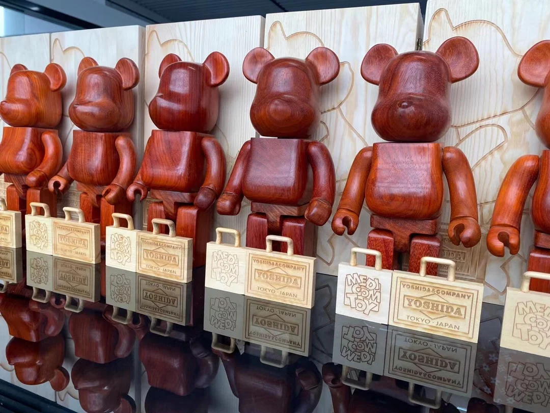 Bearbrick 400% 28cm Porter x Karimoku x Medicom Toy three-party joint African rosewood Porter suitcase Bear