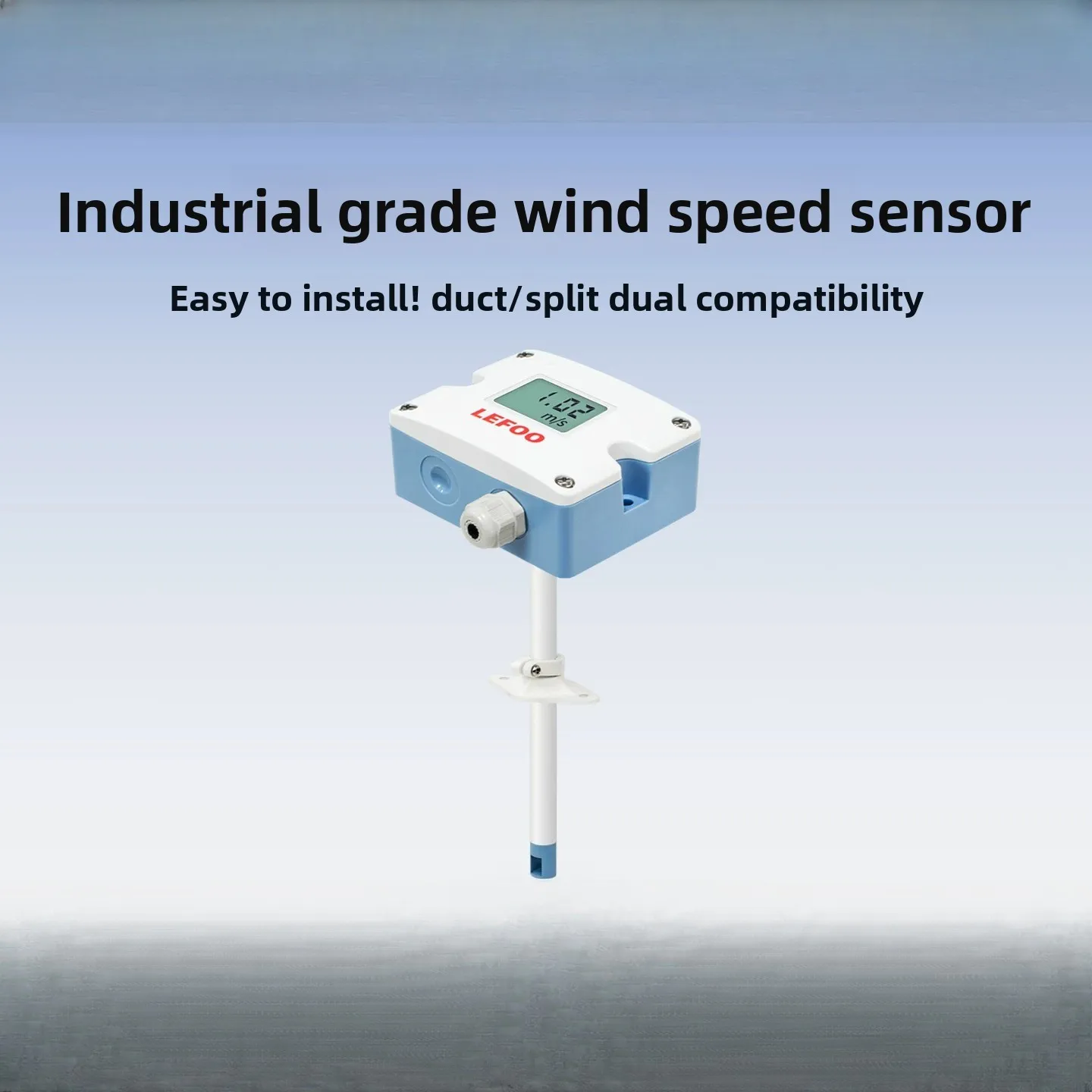 Duct Air Velocity Sensor Transmitter RS485 High Precision Wind Speed Meter for HVAC