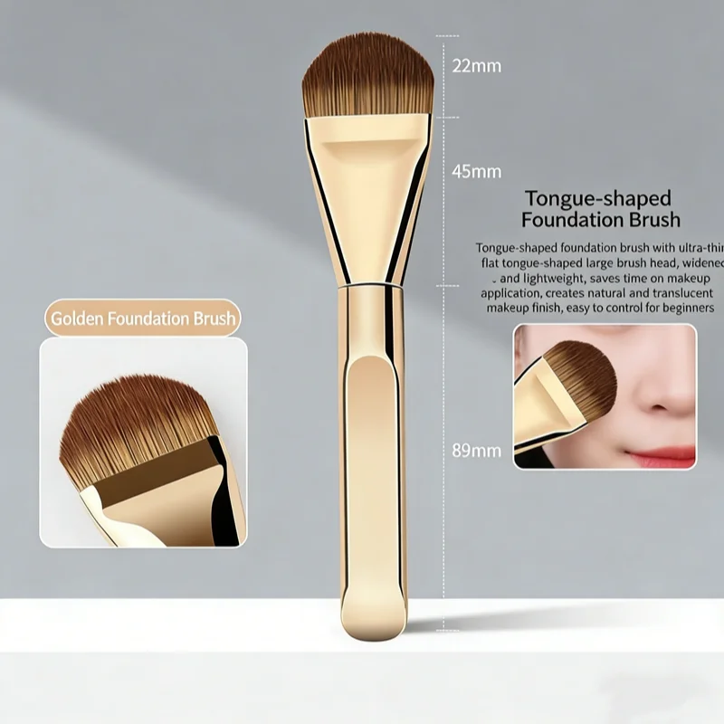 

Ultra Thin Foundation Brush Tongue-Shaped Seamless Concealer Flat Head Soft Hair Beauty Tools Makeup Brushes Mask Brush