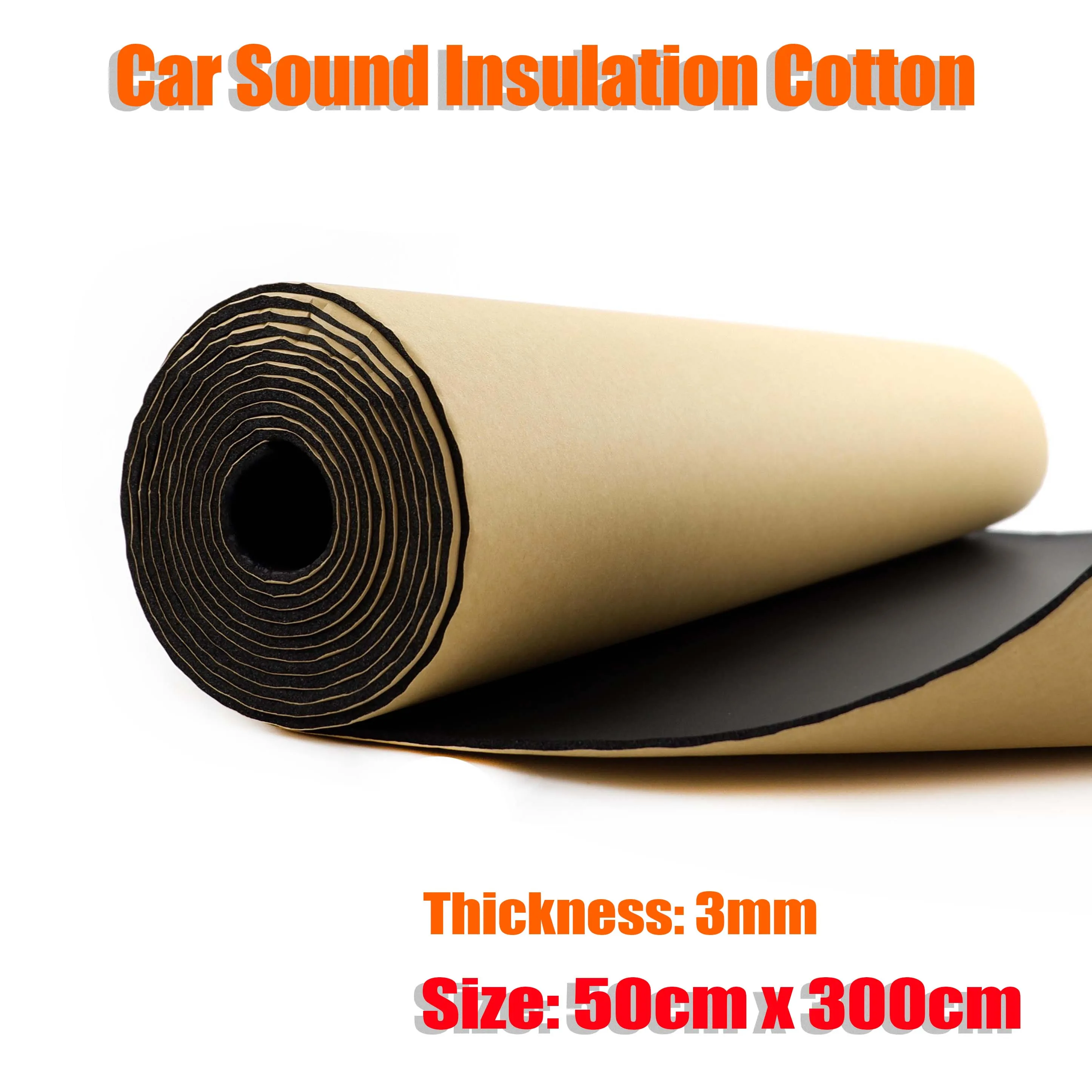 

1 Roll 3mmx50cmx300cm Car Sound Proofing Deadening Truck Anti-noise Sound Insulation Cotton Heat Closed Cell Foam