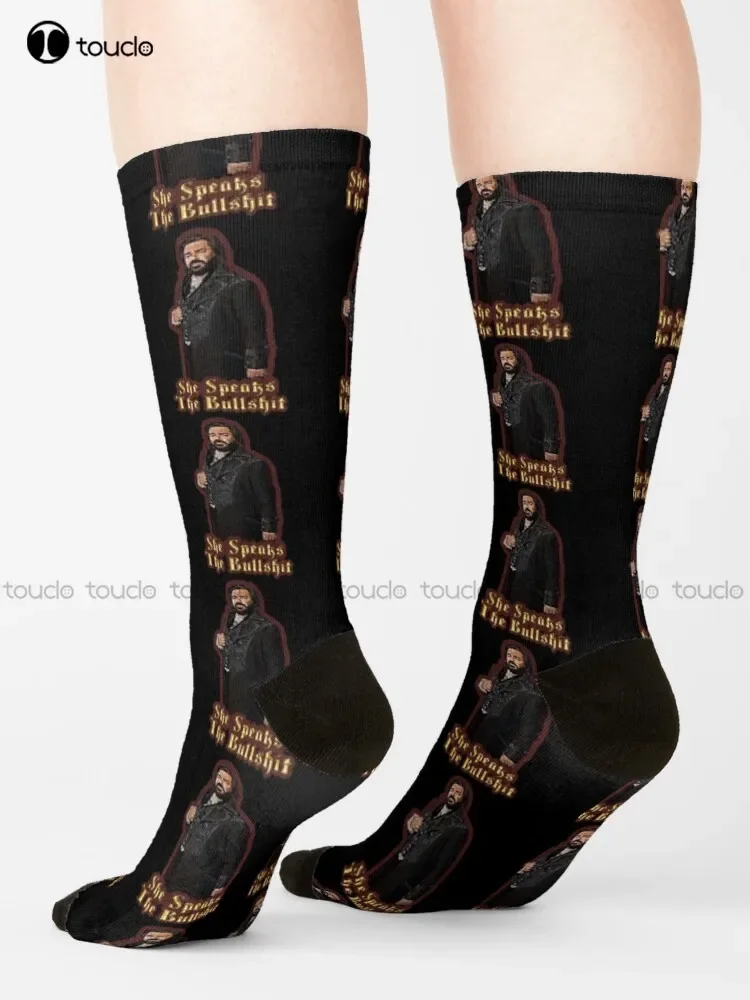 She Speaks The Bullshit Jackie Daytona Vampire What We Do In The Shadows Socks Running Socks Womens Christmas Gift Custom Sock