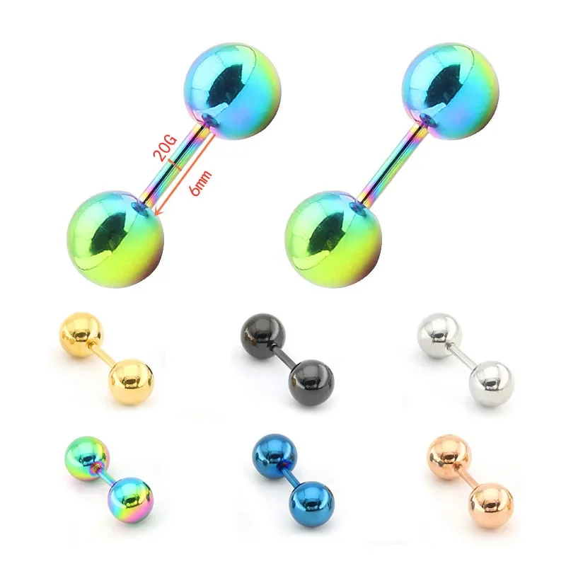 

20G Barbell Ear Stud Earring Thin Bar Tragus Helix Stainless Steel Barbell Daith Oreja Ring Stud Cartilage Piercing Wholesale