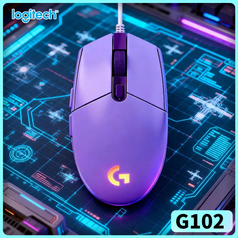 Logitech G102 Wired Mouse, 8x Faster Than Standard Mice, HERO Sensor 8000 DPI, 6 Keys, RGB Backlit for Esports