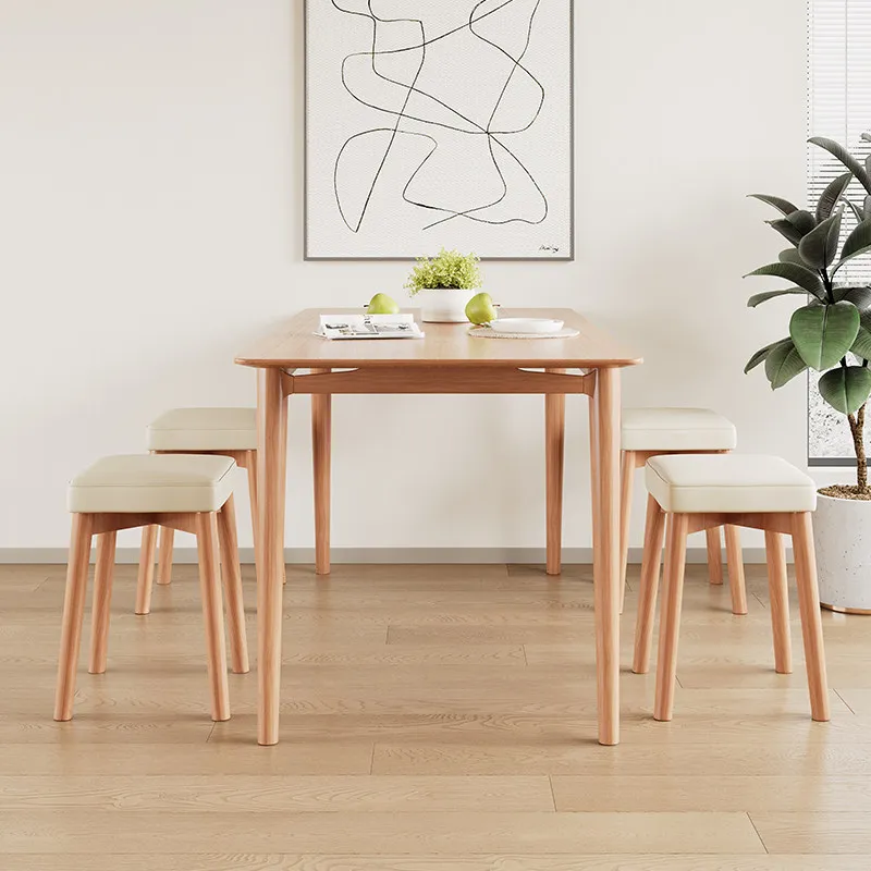 Premium Sturdy Stackable Solid Wood Stool, Minimalist Dining Chair for Home & Restaurant, Versatile Vanity Seat for Bedroom