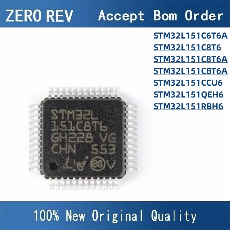 100% New STM32L151C6T6A STM32L151C8T6 STM32L151C8T6A STM32L151CBT6A STM32L151CCU6 STM32L151QEH6 STM32L151RBH6 original chips ic