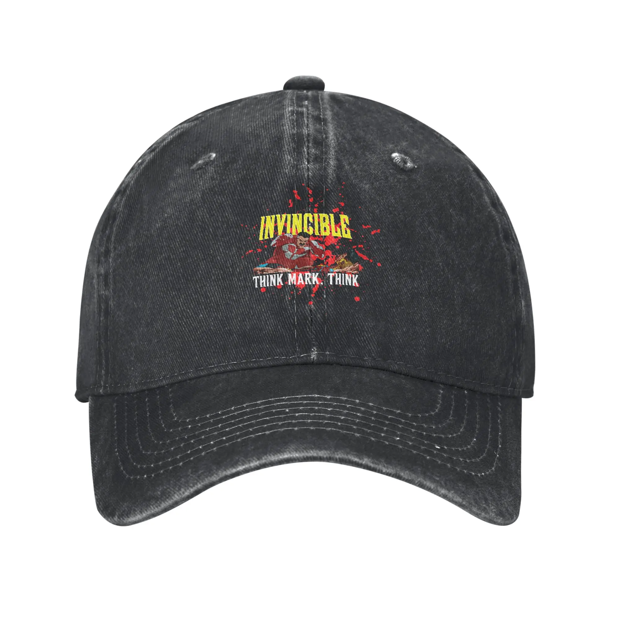 Invincible Animated Think Mark Men Women Baseball Caps Distressed Denim Caps Hat Vintage Outdoor Running Golf Adjustable Sun Cap