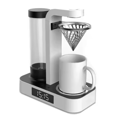 Smart Alarm Electric Glass Kettle Coffee Maker with Cold Drip Timer Battery-Powered US Plug PP Housing for Home and Hotel Use
