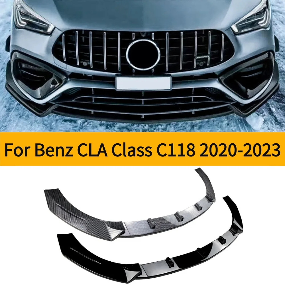 For CLA Class C118 CLA45 Mercedes-Benz 2020 2021 2022 2023 Front Bumper Splitter Kit Lip Spoiler Kit